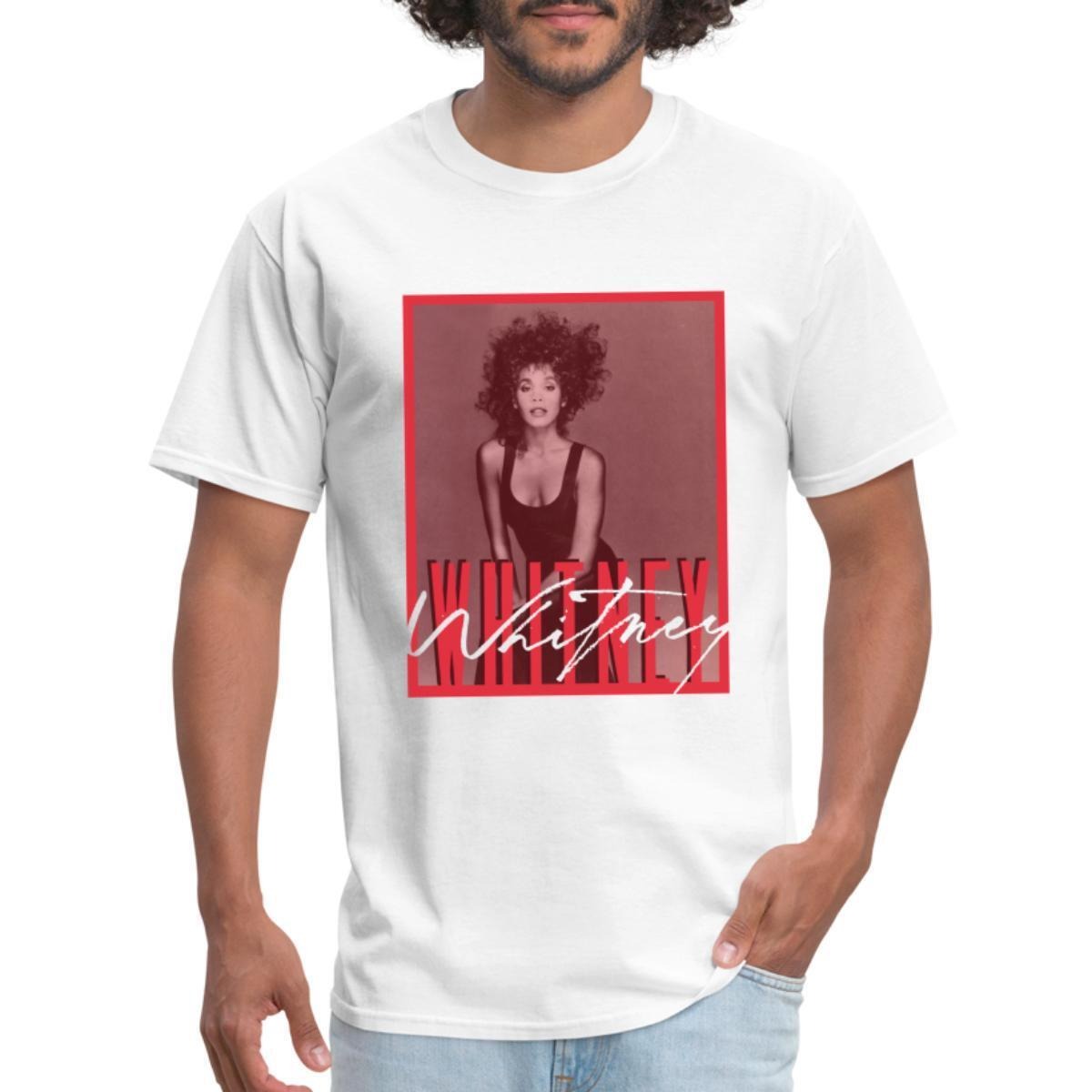 Whitney Houston Photo With Autograph And Nameplate Men's T-Shirt