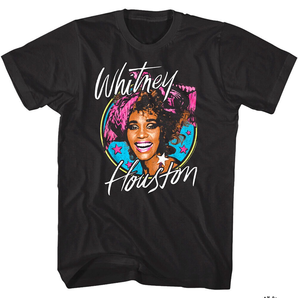 Whitney Houston Stars Very 90's Men's T Shirt Pop Music Album Concert Merch