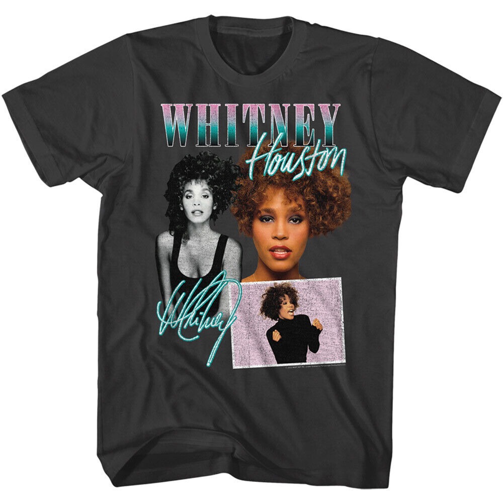 Whitney Houston Vintage Picture Collage Smoke T-shirt