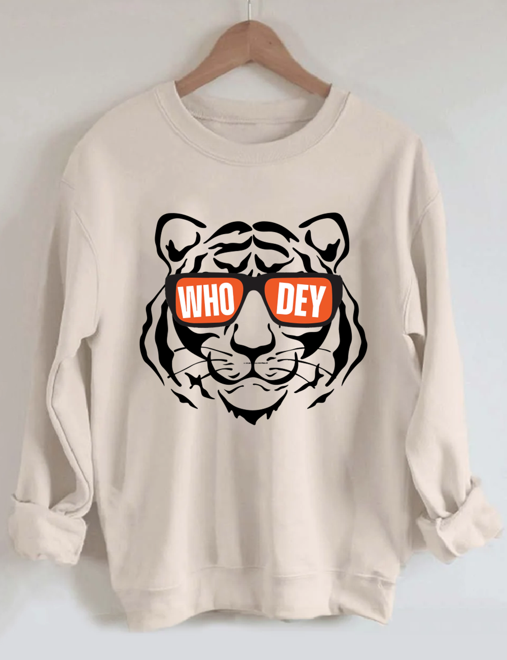 Who Dey Bengals Football Unisex Sweatshirt Sand