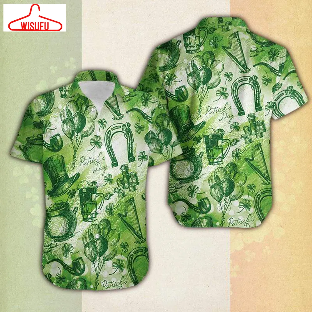 Whole Green Saintpatricks Day Vintage Hawaiian Shirt Pre12055, Saint Patrick's Day Gift Ideas, New Fashion Gifts