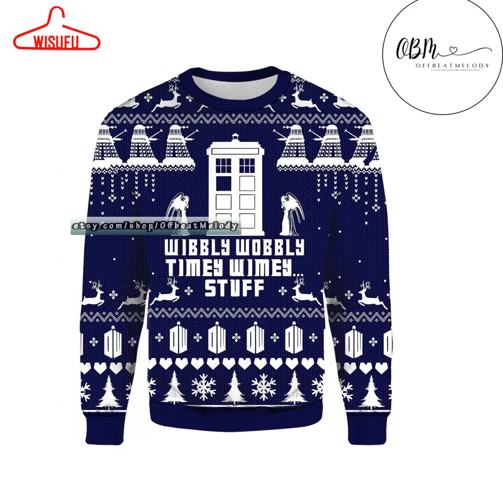 Wibbly Wobbly Timey Wimey Stuff Doctor Who Ugly Sweater, Doctor Who Fans Christmas Ugly Sweater, 2024 Christmas Sweater 3d Hoodie