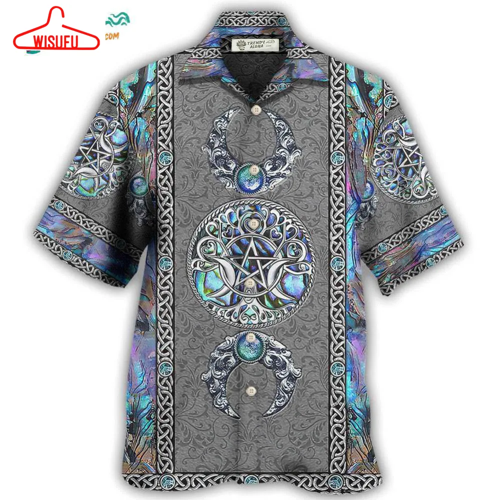 Wicca Mystery Spirit Triple Moon Witch Hawaiian Shirt- Wisufu Aloha