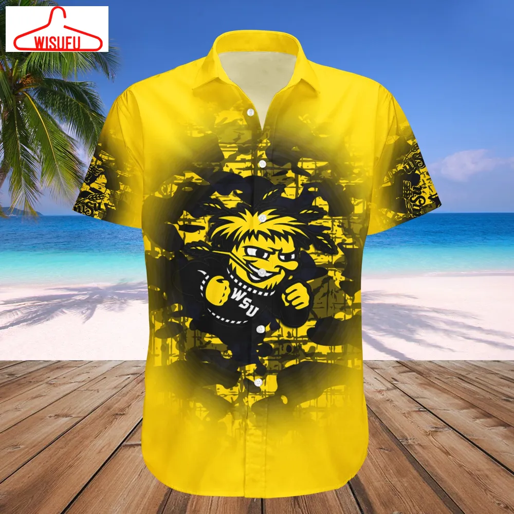 Wichita State Shockers Camouflage Vintage Hawaiian Shirt, New Fashion Gifts