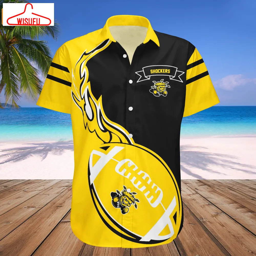 Wichita State Shockers Flame Ball Hawaiian Shirt, New Fashion Gifts