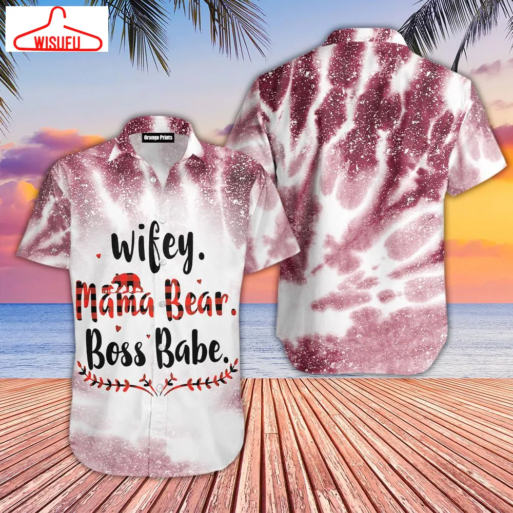 Wifey Mama Bear Boss Babe Hawaiian Shirt, New Fashion Gifts