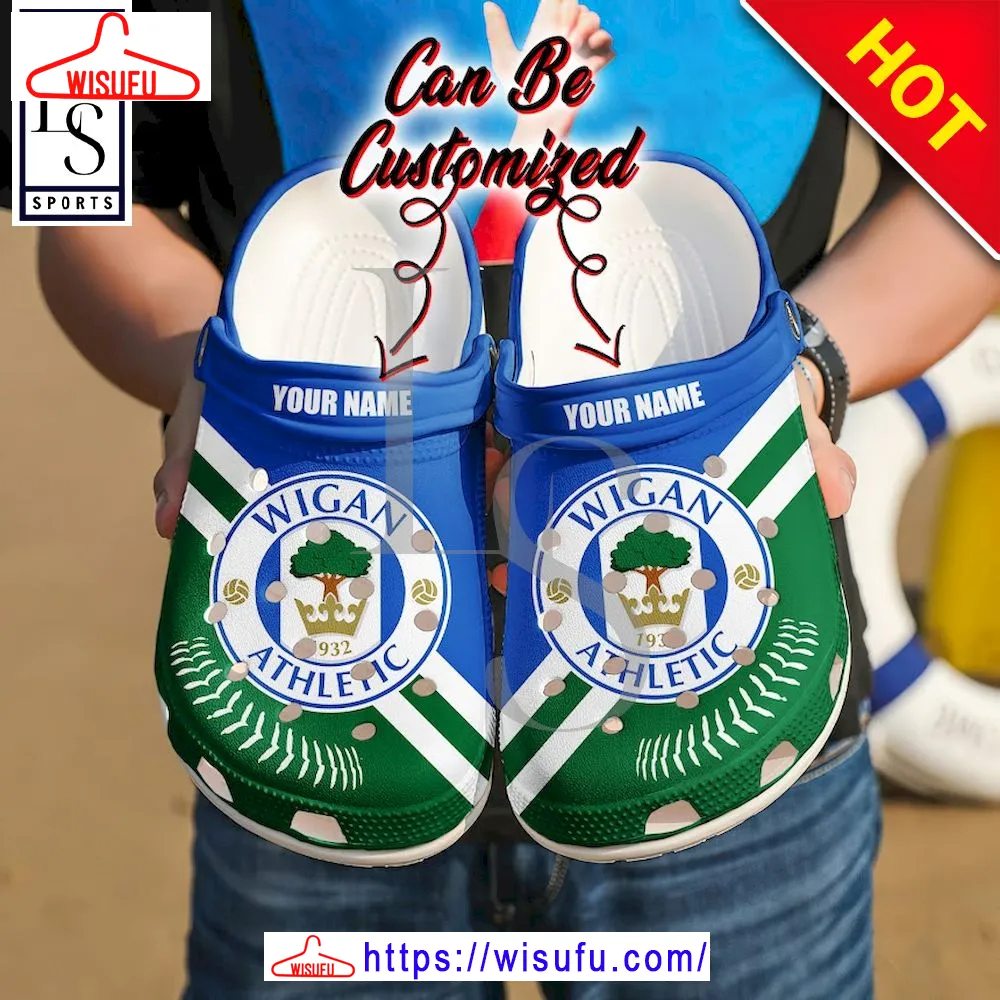 Wigan Athletic Custom Name Clogs Shoes