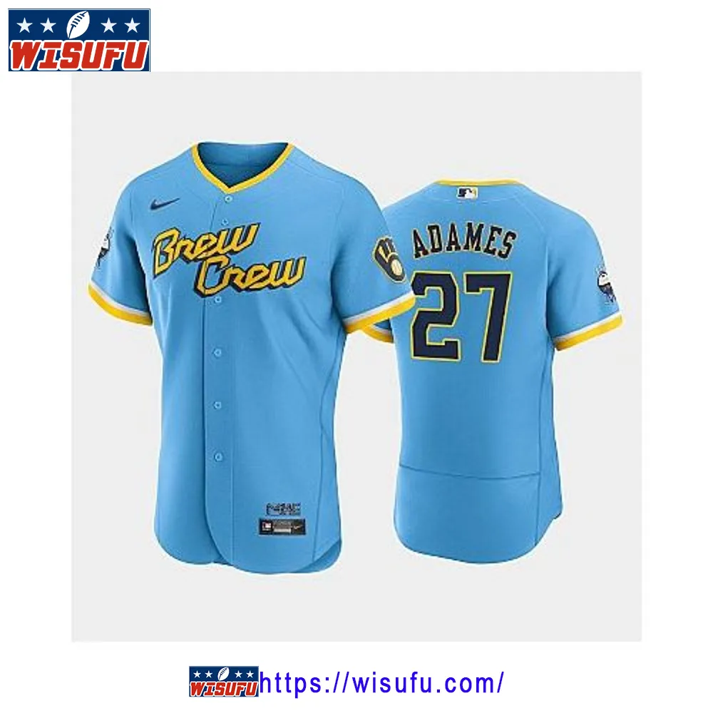 Willy Adames 27 2024-23 City Connect Milwaukee Brewers Jersey - Powder Blue