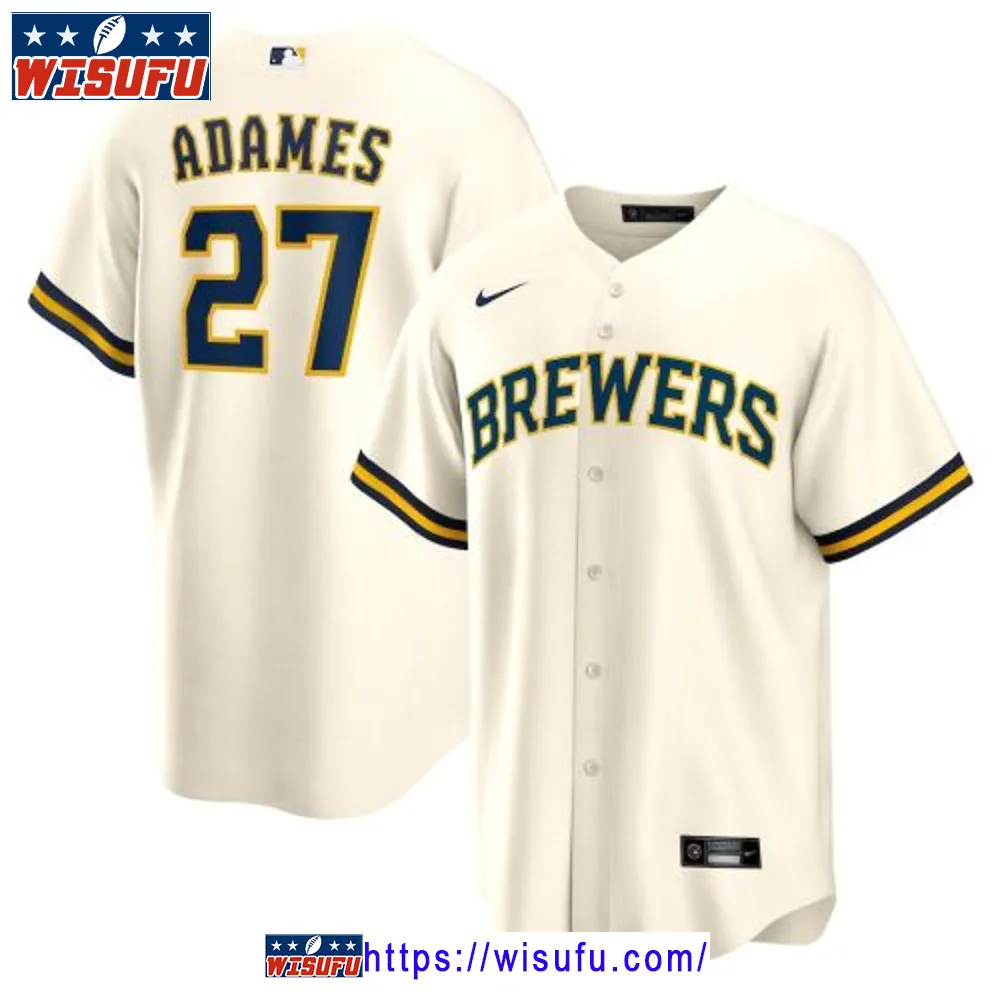 Willy Adames 27 Milwaukee Brewers Men Jersey - White