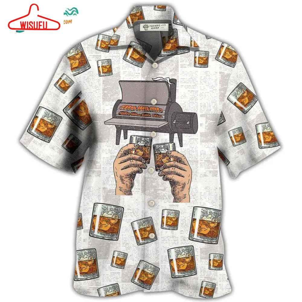 Wine Bourbon I Like Bourbon My Smoker And Maybe 3 People Hawaiian Shirt- Wisufu Aloha