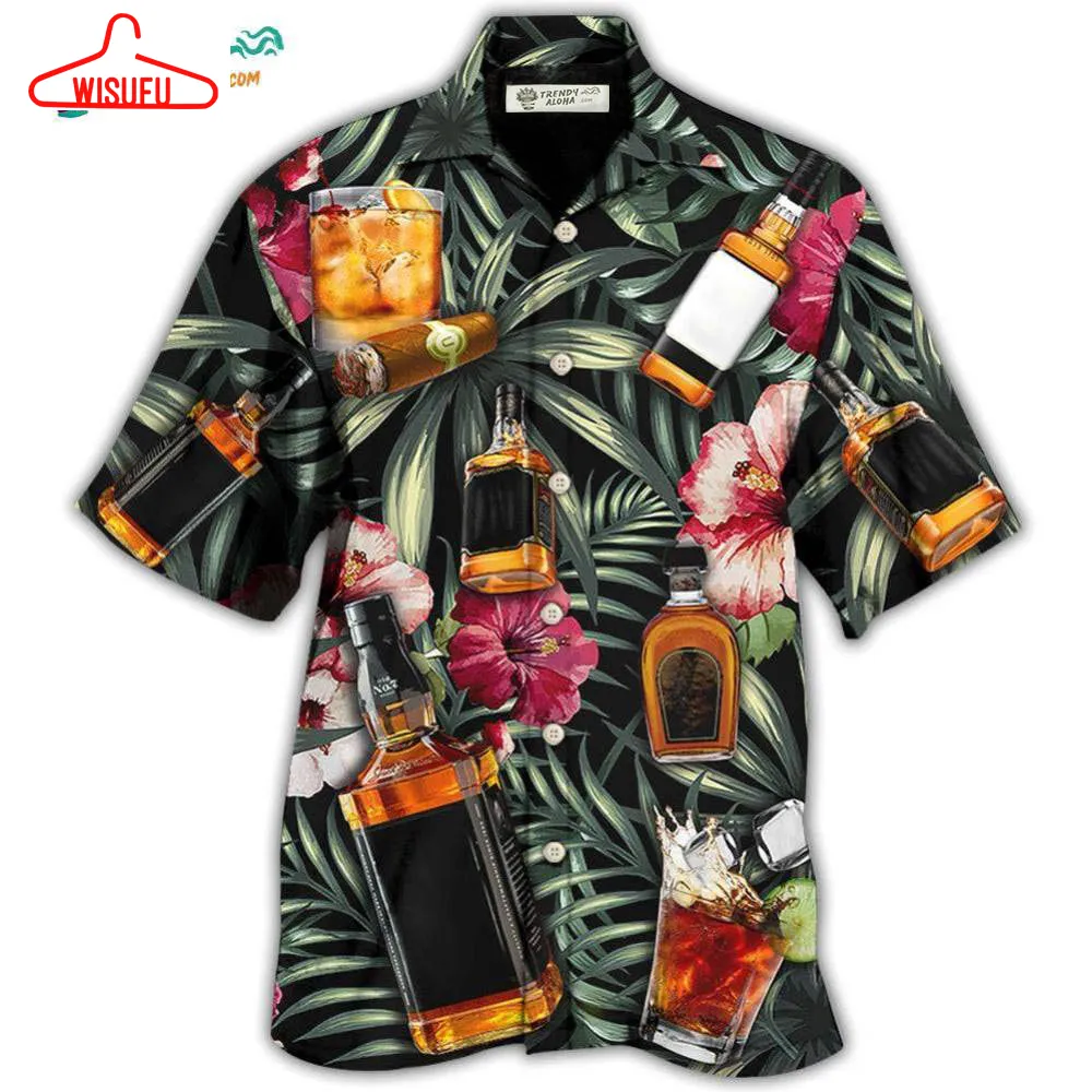 Wine Bourbon Tropical Leaf Hawaiian Shirt- Wisufu Aloha