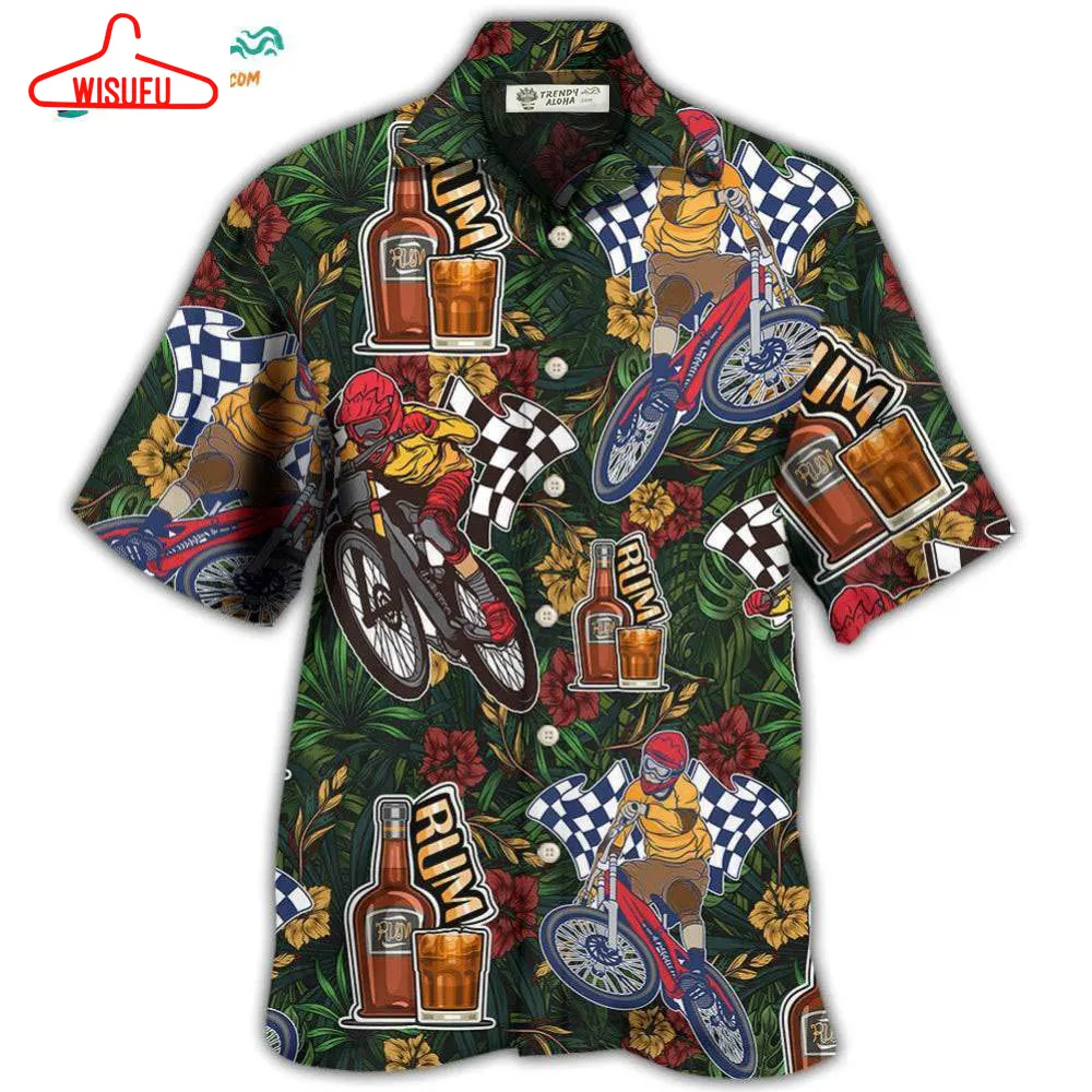 Wine I Like Rum And Mountain Biking Hawaiian Shirt- Wisufu Aloha