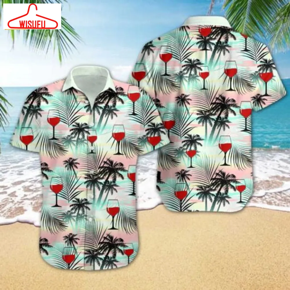 Wine Tropical Coconut Hawaiian Shirt, New Fashion Gifts