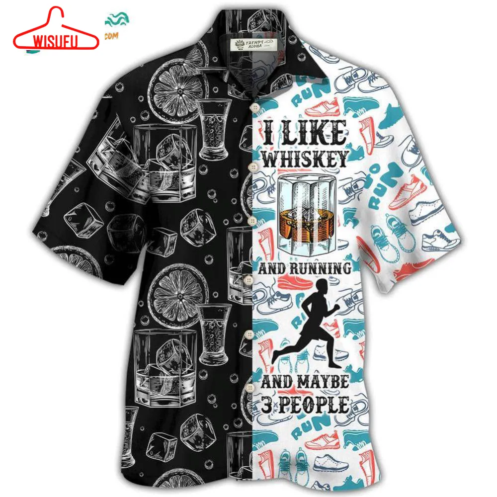 Wine Whiskey I Like Whiskey And Running Hawaiian Shirt- Wisufu Aloha