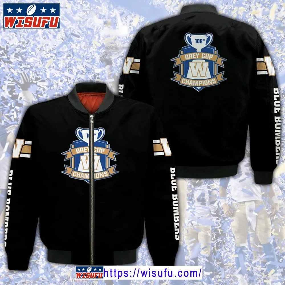 Winnipeg Blue Bombers Black Bomber Jacket