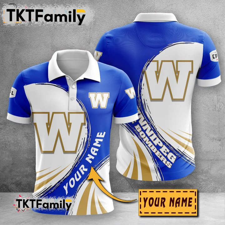 Winnipeg Blue Bombers Custom Name 3D Polo Shirt TKT Familys