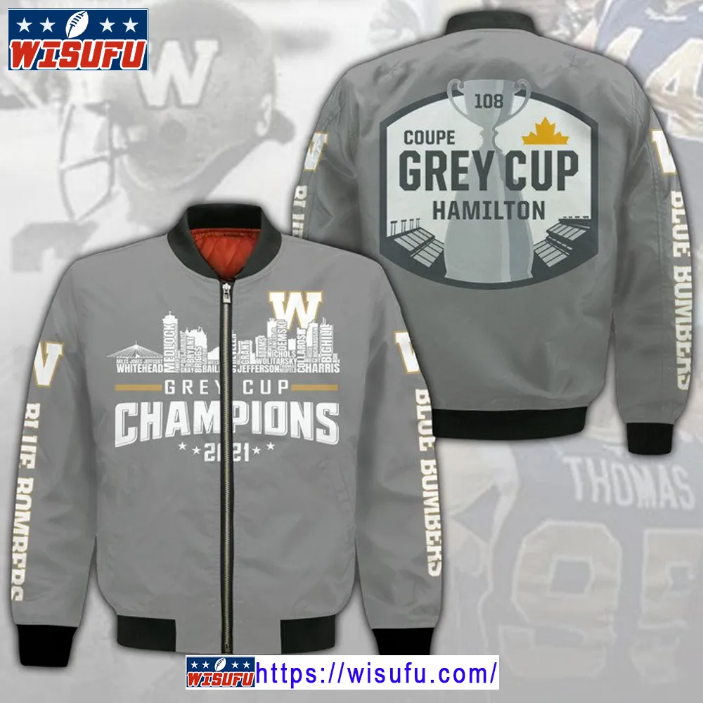 Winnipeg Blue Bombers Gray Bomber Jacket