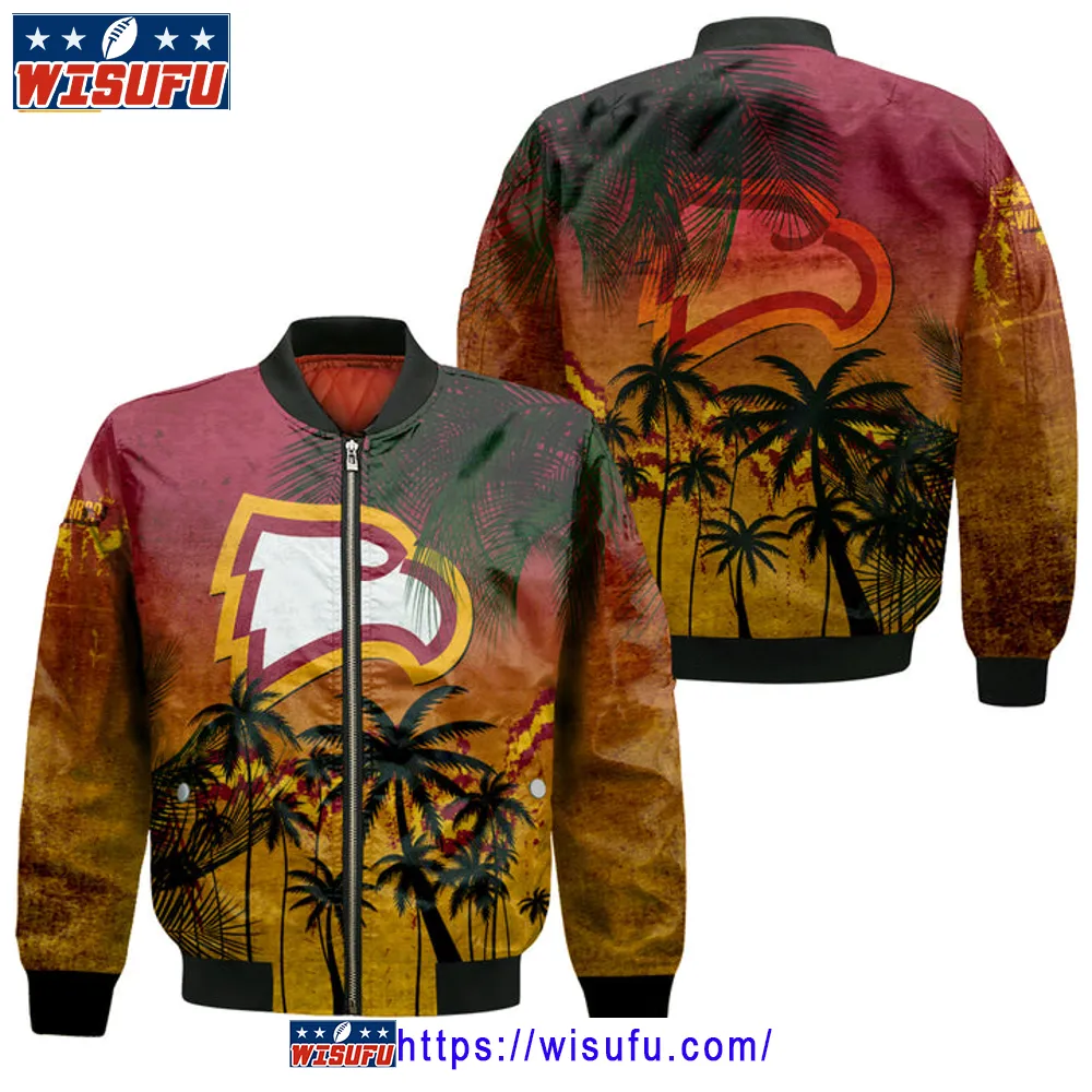 Winthrop Eagles Coconut Tree Tropical Grunge Bomber Jacket