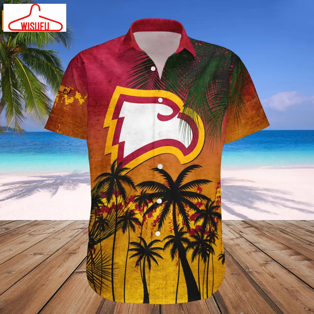 Winthrop Eagles Coconut Tree Tropical Grunge Hawaiian Shirt, New Fashion Gifts