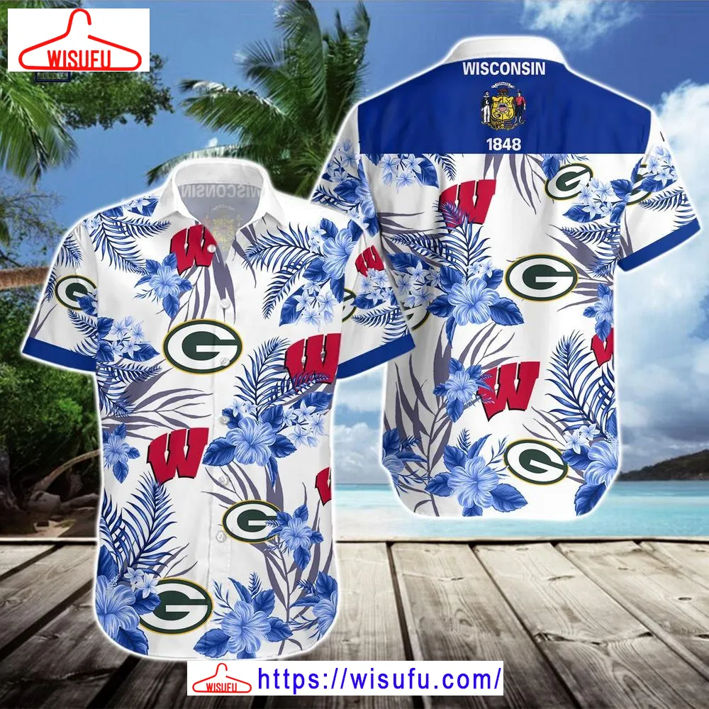 Wisconsin Badgers Green Bay Packers Hawaiian Shirt, New Fashion Gifts