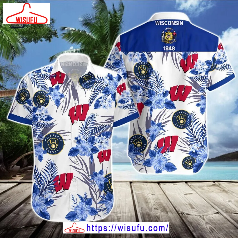 Wisconsin Badgers Milwaukee Brewers Hawaiian Shirt, New Fashion Gifts