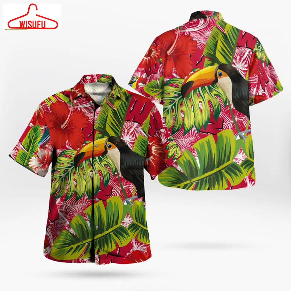 Wisconsin Badgers Parrot Pattern Tropical Garden Hawaii Shirt, New Fashion Gifts