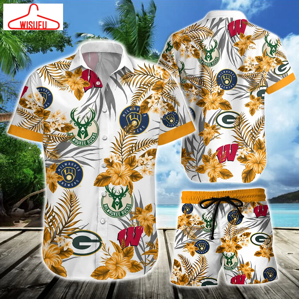 Wisconsin Sports Team Yellow Hawaiian Shirt, New Fashion Gifts