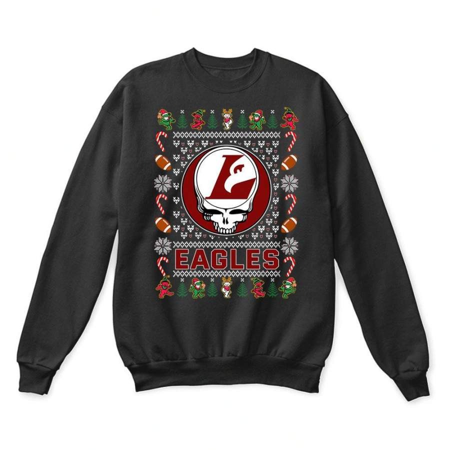 Wisconsin-La Crosse Eagles x Grateful Dead Christmas Ugly Sweatshirt-Black