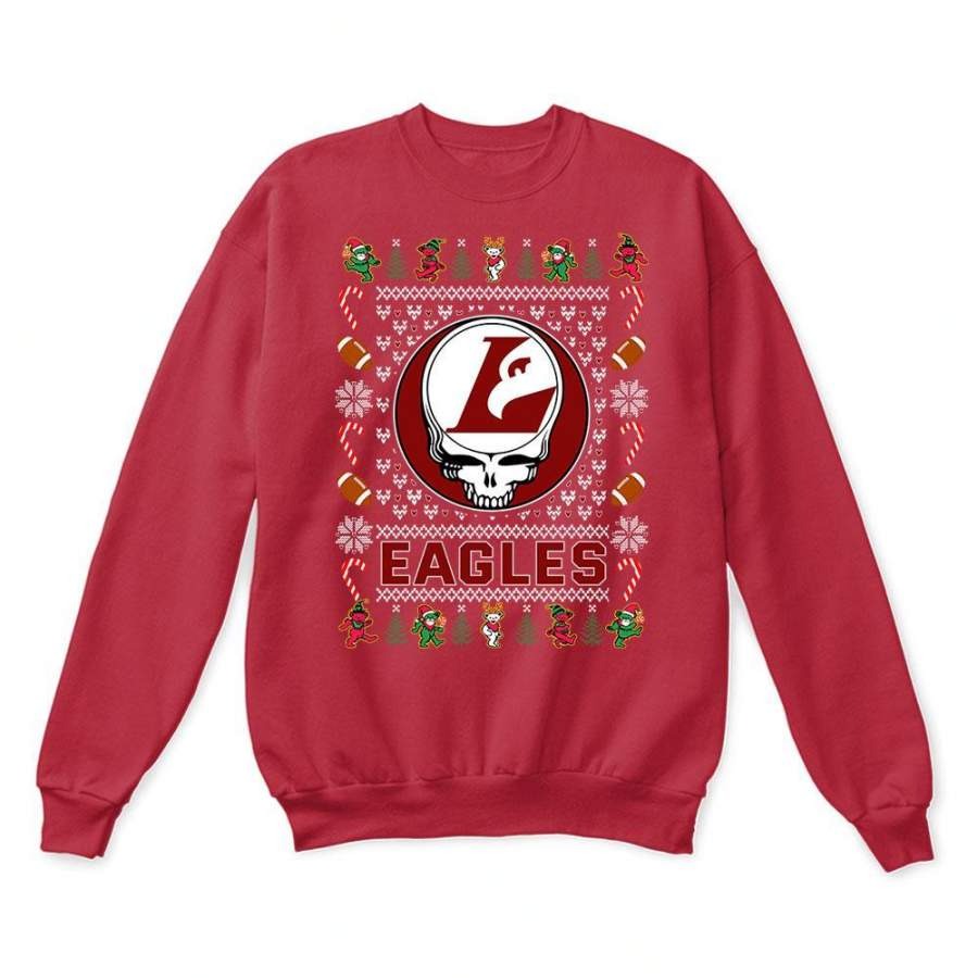 Wisconsin-La Crosse Eagles x Grateful Dead Christmas Ugly Sweatshirt-Red