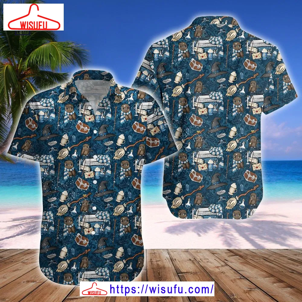 Wizard Fabric Blue Hawaiian Shirt, New Fashion Gifts