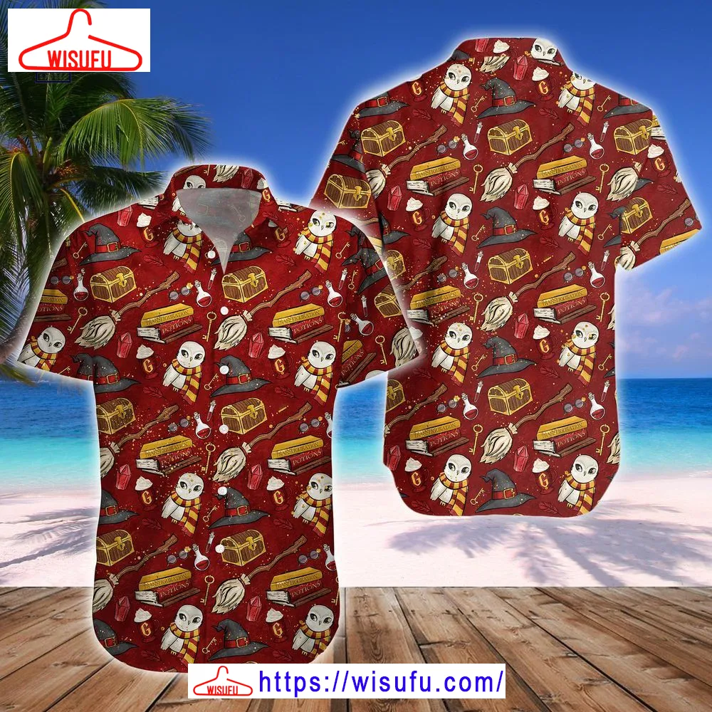 Wizard Fabric Red Hawaiian Shirt, New Fashion Gifts