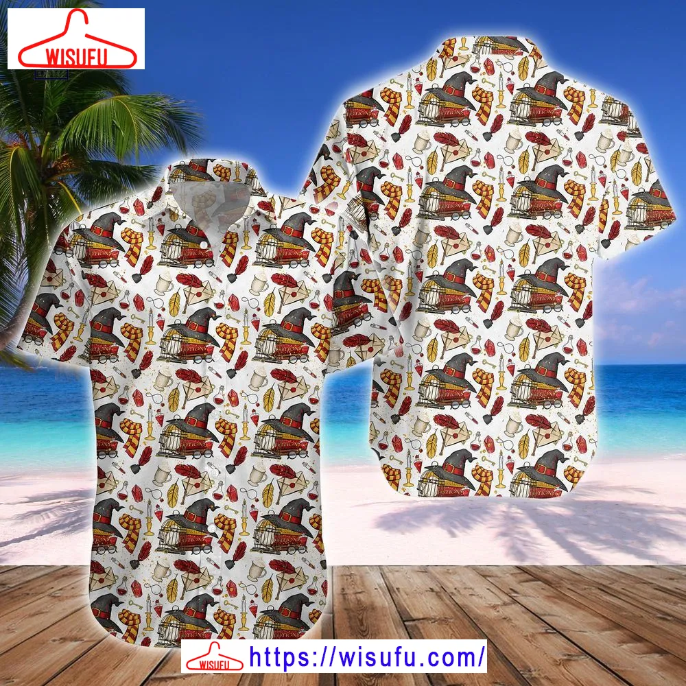 Wizard Fabric White Hawaiian Shirt, New Fashion Gifts