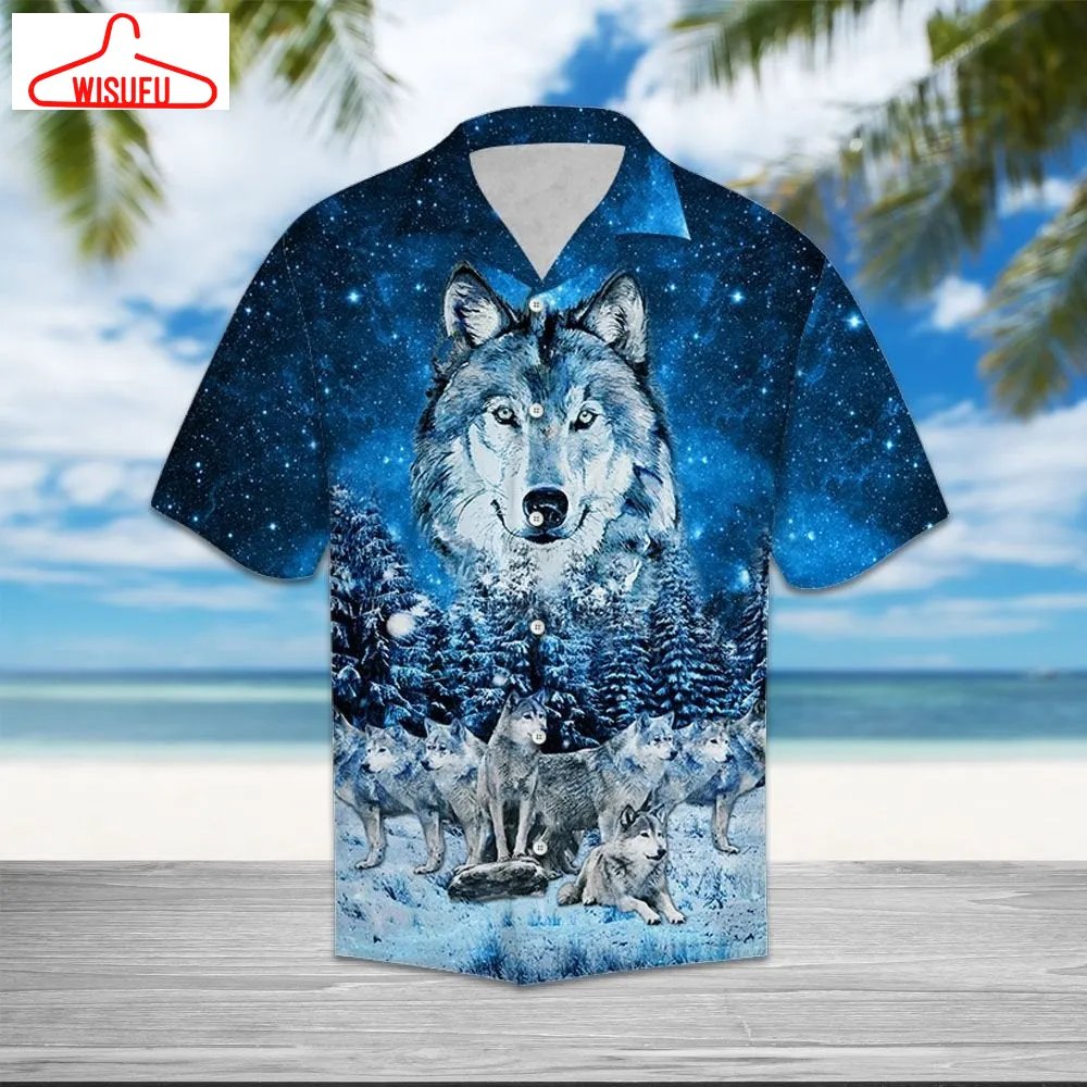 Wolf Family Mountain Hawaiian Shirt - For Men & Women - Adult - Hl1412, New Hawaiian Holiday Outfits, New Fashion Gifts