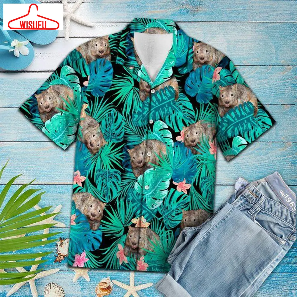 Wombat Tropical Hawaiian Shirt - Unisex - Adult - Hw6513, New Hawaiian Holiday Outfits, New Fashion Gifts Vtbl75987