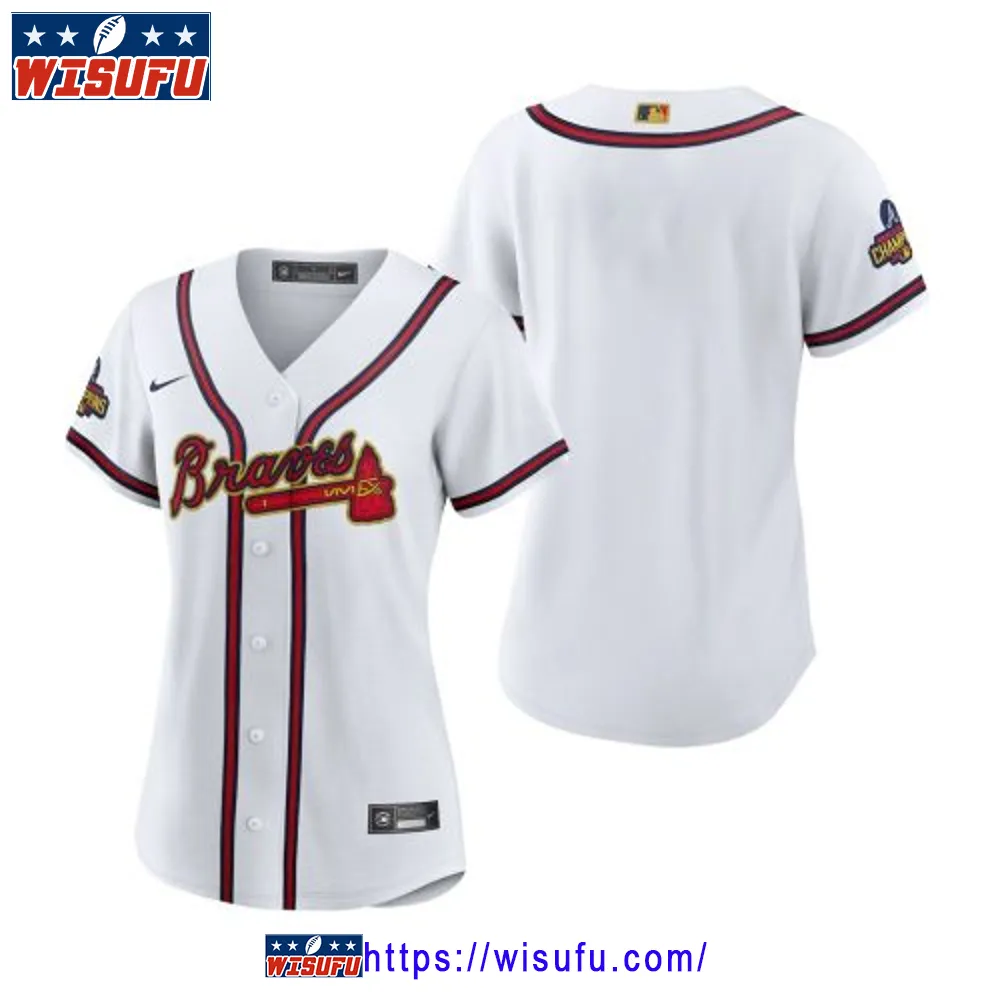 Women's Atlanta Braves White 2024-23 Gold Program Jersey