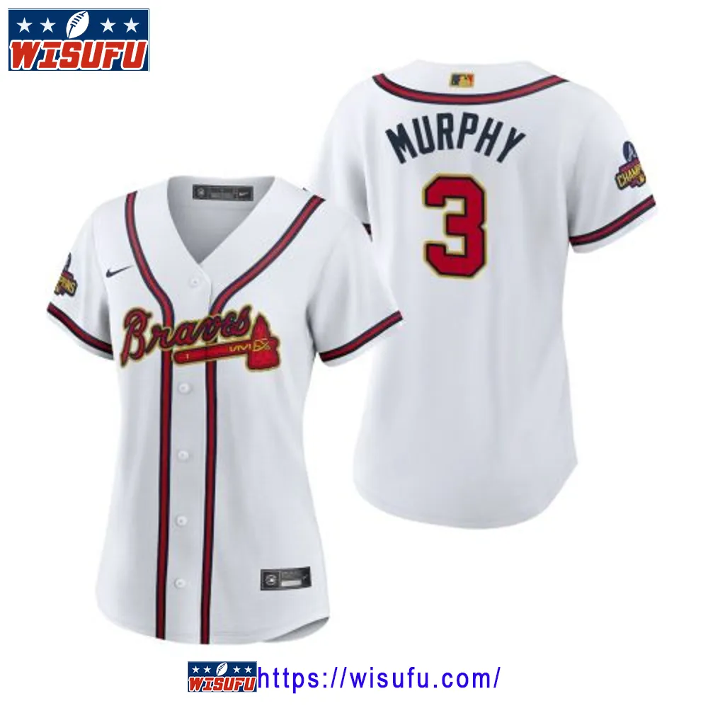 Women's Dale Murphy 3 Atlanta Braves White 2024-23 Gold Program Jersey