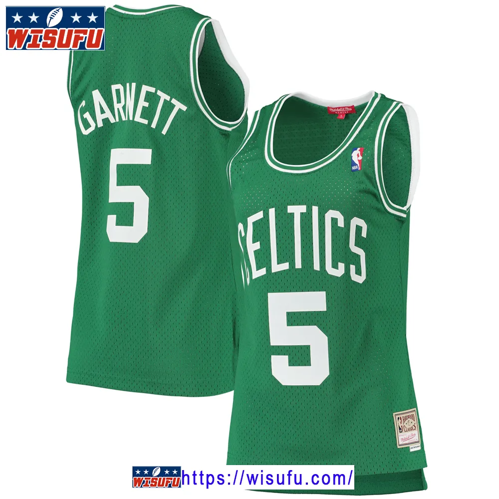 Women's Mitchell & Ness Kevin Garnett Kelly Green Boston Celtics 200708 Hardwood Classics Swingman Jersey