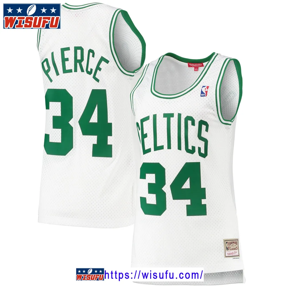 Women's Mitchell & Ness Paul Pierce White Boston Celtics 200708 Hardwood Classics Swingman Jersey