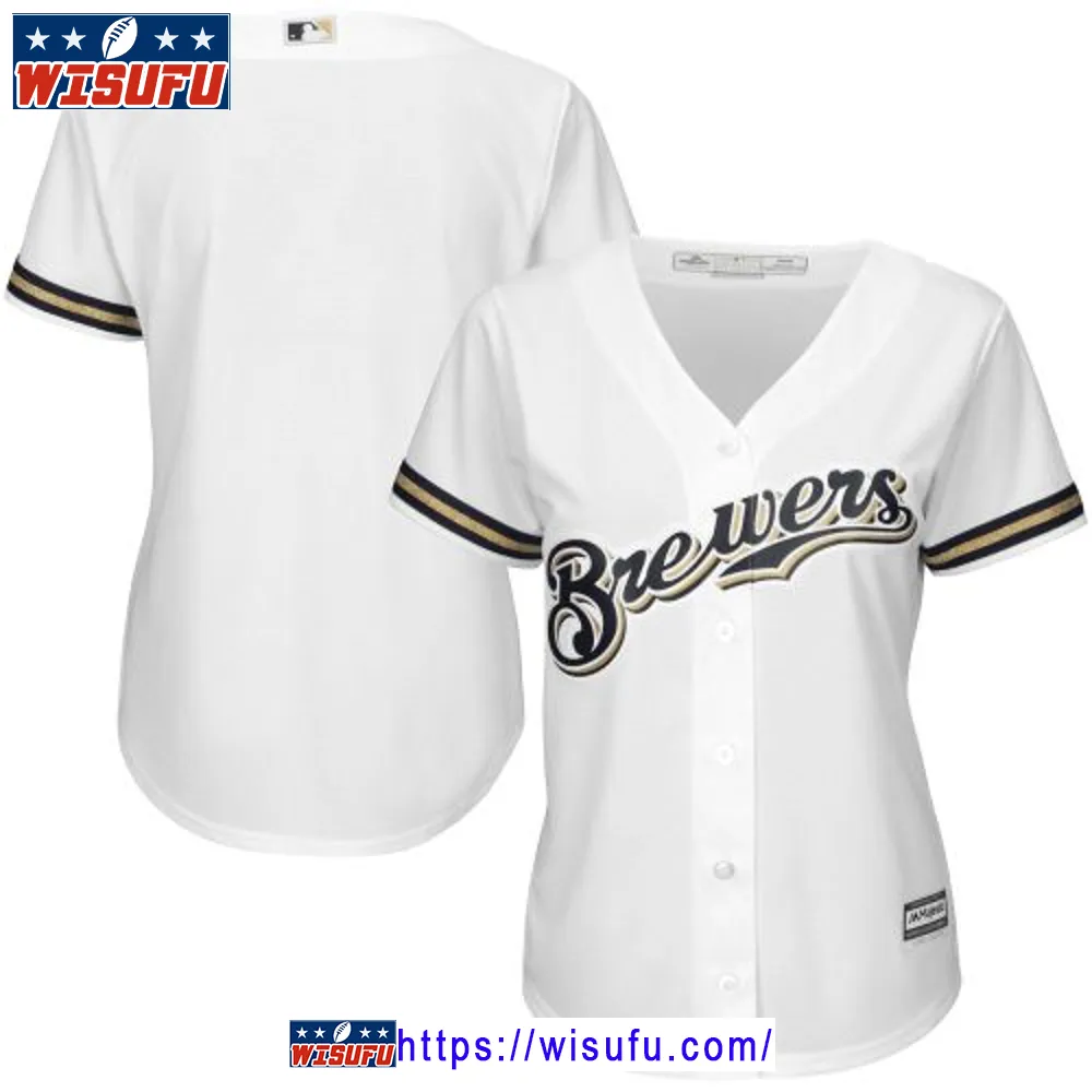 Women's White Milwaukee Brewers Cool Base Jersey Jersey