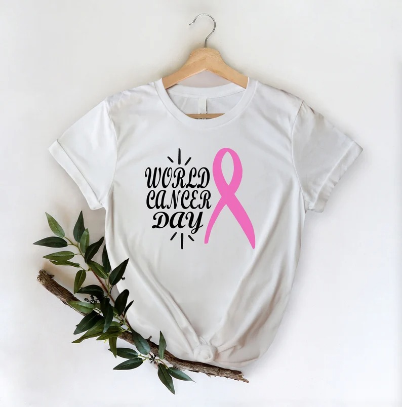 World Cancer Day Shirt, Breast Cancer Tees, Breast Cancer Gift Shirt, Gift For Breast Cancer Mom, Breast Cancer Support Team Shirts