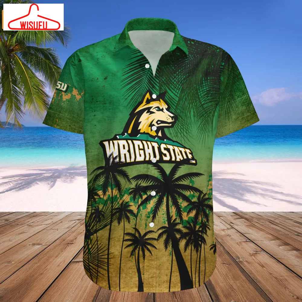 Wright State Raiders Coconut Tree Tropical Grunge Hawaiian Shirt, New Fashion Gifts