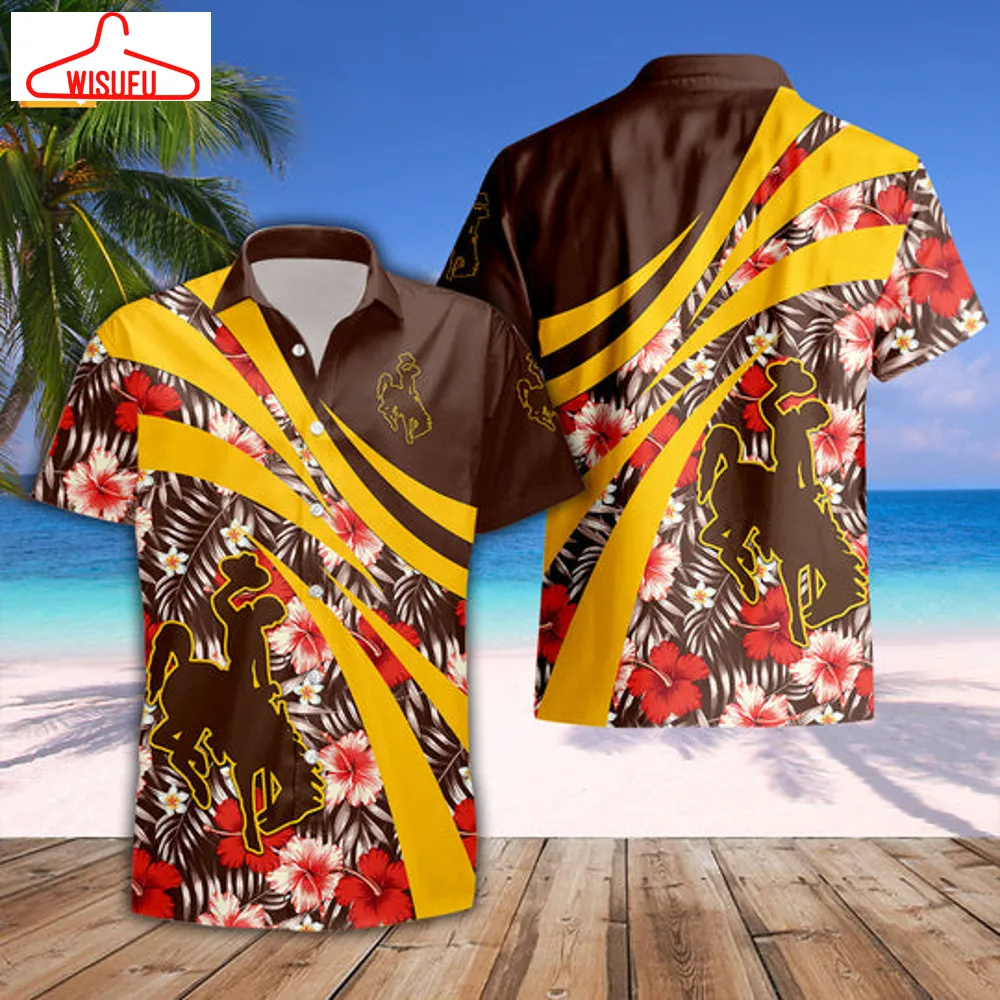 Wyoming Cowboys Hibiscus Sport Hawaiian Shirt, New Fashion Gifts