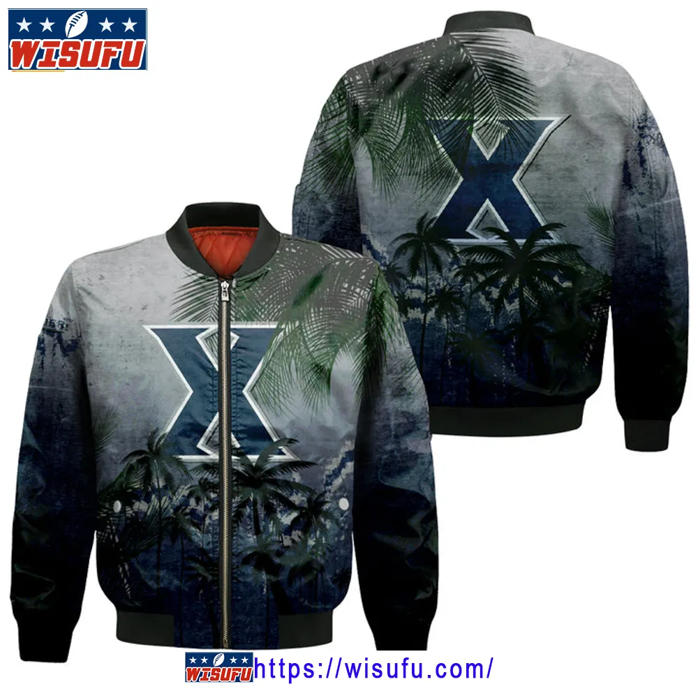 Xavier Musketeers Coconut Tree Tropical Grunge Bomber Jacket