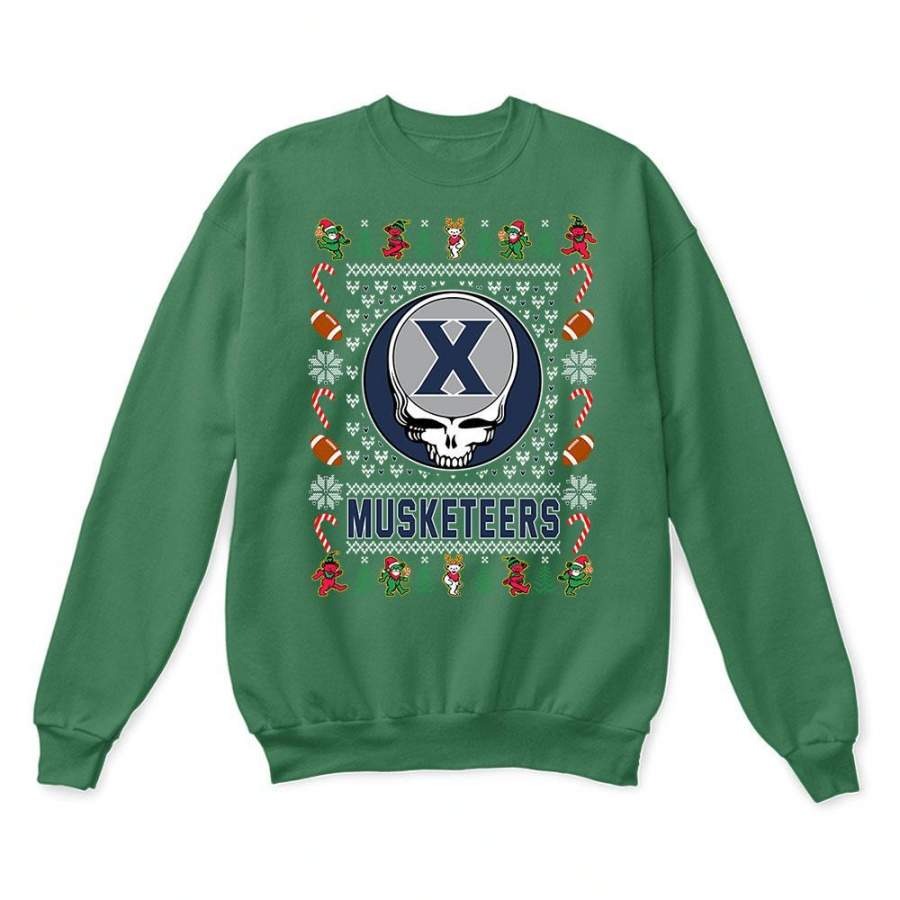 Xavier Musketeers x Grateful Dead Christmas Ugly Sweatshirt-Green