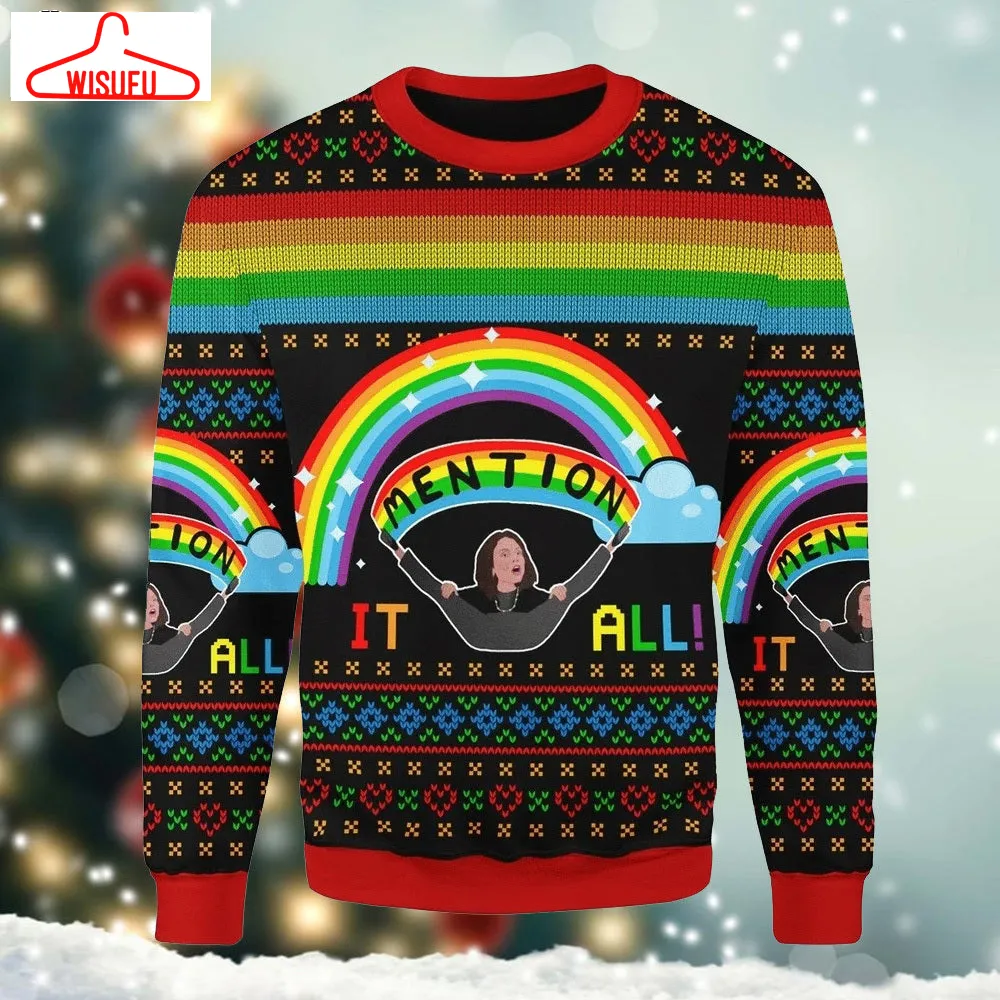 Xmas L-gbt Rainbow Mention It All Ugly Sweater