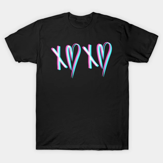 Xo Xo heart rave techno trippy EDM  festival hardcore T-Shirt