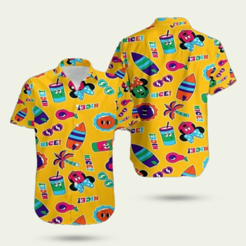 YELLOW MICKEY MOUSE HAWAIIAN SHIRT