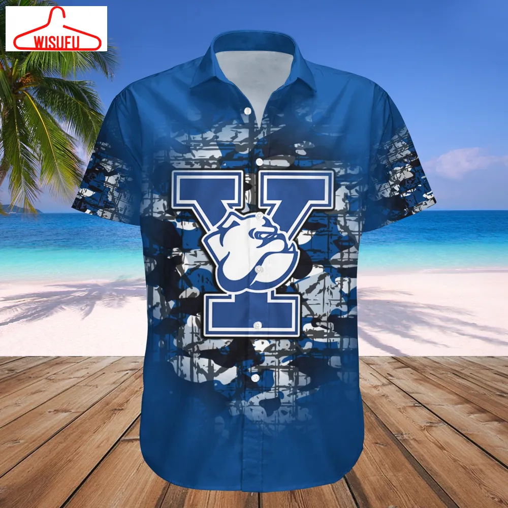 Yale Bulldogs Camouflage Vintage Hawaiian Shirt, New Fashion Gifts