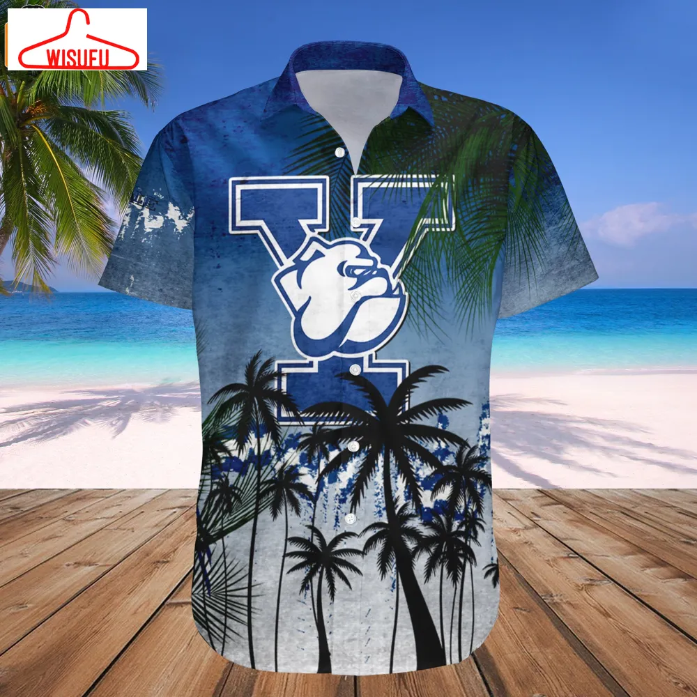 Yale Bulldogs Coconut Tree Tropical Grunge Hawaiian Shirt, New Fashion Gifts