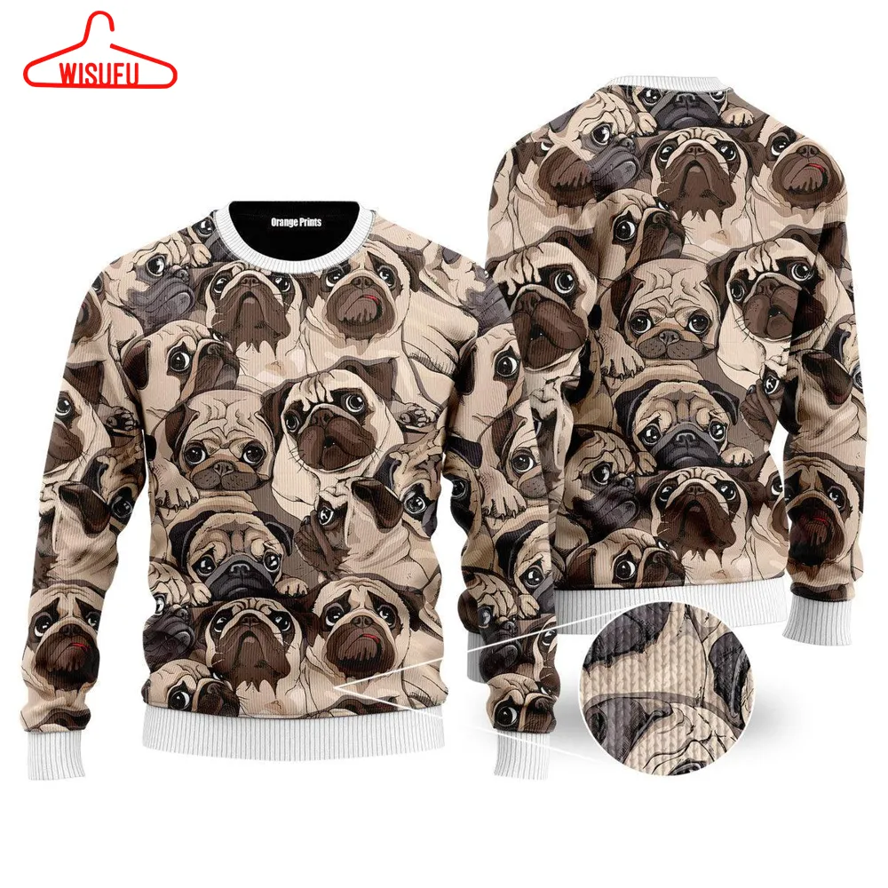 Yappy Holidays Puppy Dog Ugly Christmas Sweater - For Men & Women - New Winter Fashion Shirt Gift For Family